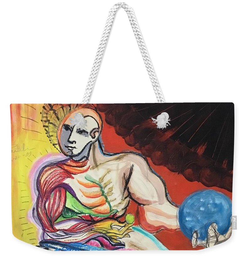 Ricardosart37 Weekender Tote Bag featuring the painting Sphere Power by Ricardo Penalver deceased