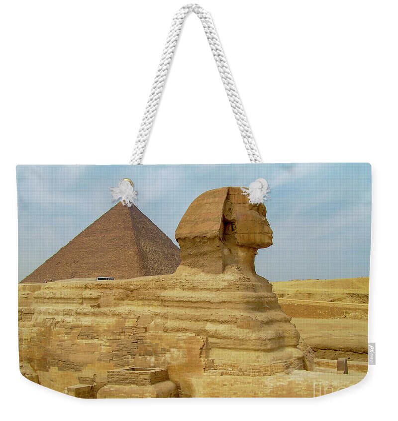 Sphinx Weekender Tote Bag featuring the photograph Sphinx at Giza, Egypt j3 by Dr Guy Sion
