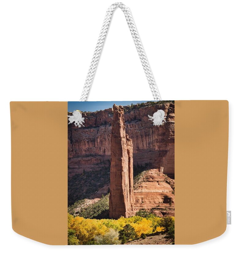 Spider Weekender Tote Bag featuring the photograph Spider Rock in the fall by Nicole Zenhausern