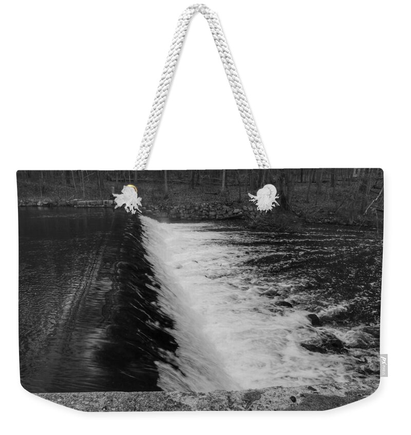 Waterloo Village Weekender Tote Bag featuring the photograph Spillway in Detail - Waterloo Village by Christopher Lotito