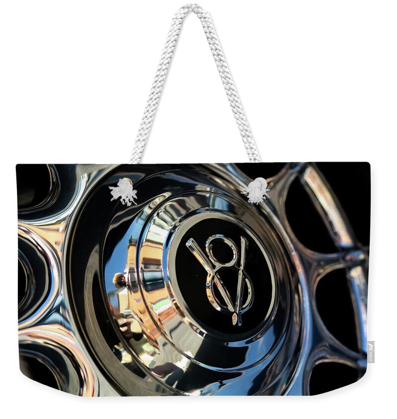 V8 Weekender Tote Bag featuring the photograph Spinning V8 by Lora Lee Chapman