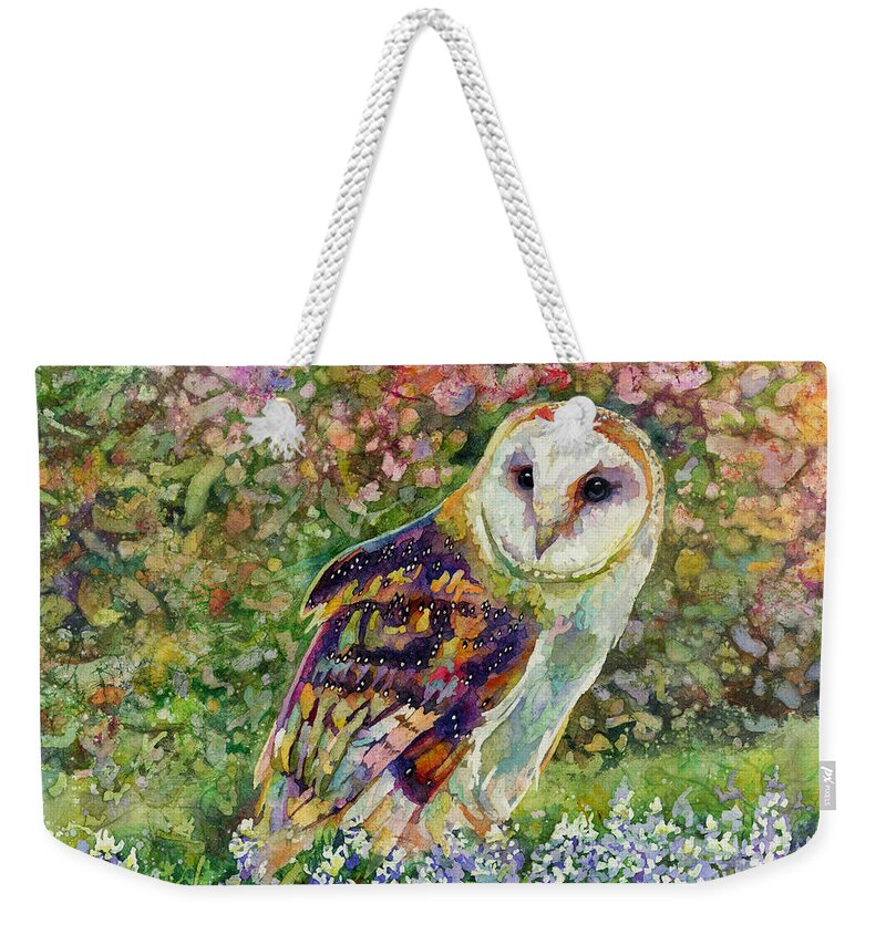 Owl Weekender Tote Bag featuring the painting Spring Attraction by Hailey E Herrera