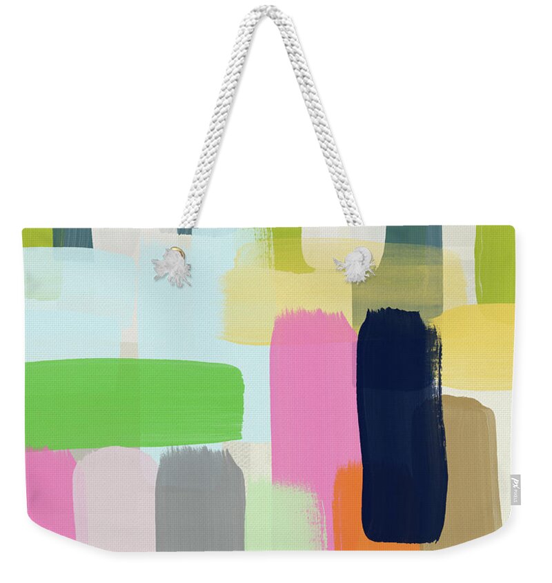 Modern Weekender Tote Bag featuring the mixed media Spring Breeze- Art by Linda Woods by Linda Woods