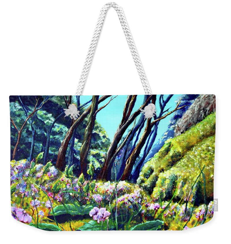 Spring Weekender Tote Bag featuring the painting Spring Colors by Medea Ioseliani