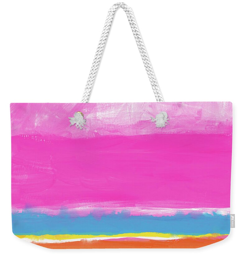 Abstract Weekender Tote Bag featuring the mixed media Spring Crush 2- Art by Linda Woods by Linda Woods