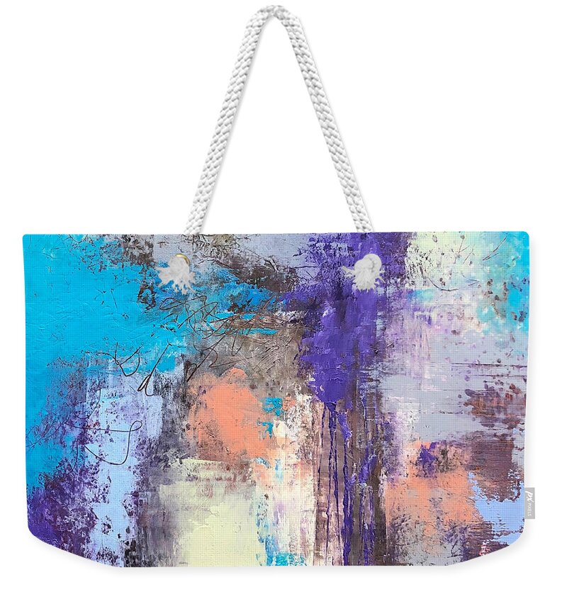 Oil Painting Weekender Tote Bag featuring the painting Spring Garden by Mary Mirabal