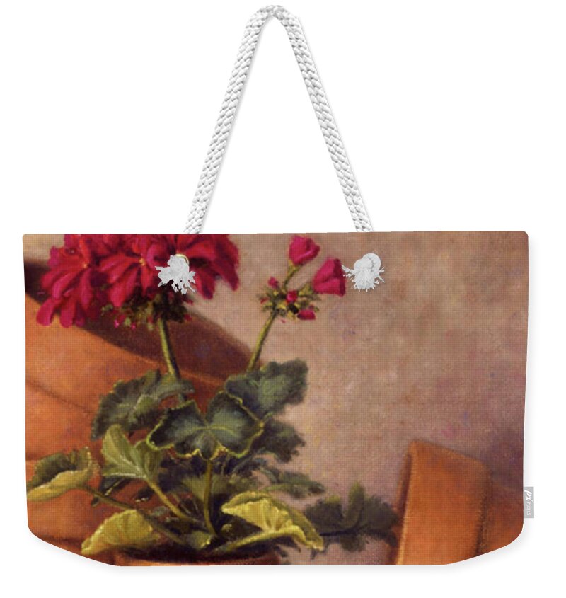 Still Life Weekender Tote Bag featuring the painting Spring Planting by Rick Hansen
