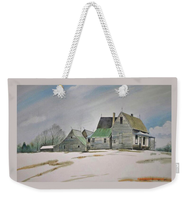 Painting Weekender Tote Bag featuring the painting Spring Thaw by E M Sutherland