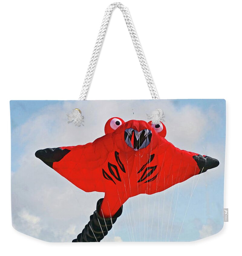 Lancashire Weekender Tote Bag featuring the photograph ST. ANNES. The Kite Festival by Lachlan Main