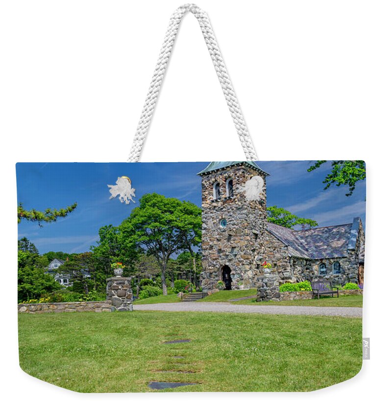 Kennebunkport Weekender Tote Bag featuring the photograph St Ann's Church Peaceful Kennebunkport Maine by Betsy Knapp