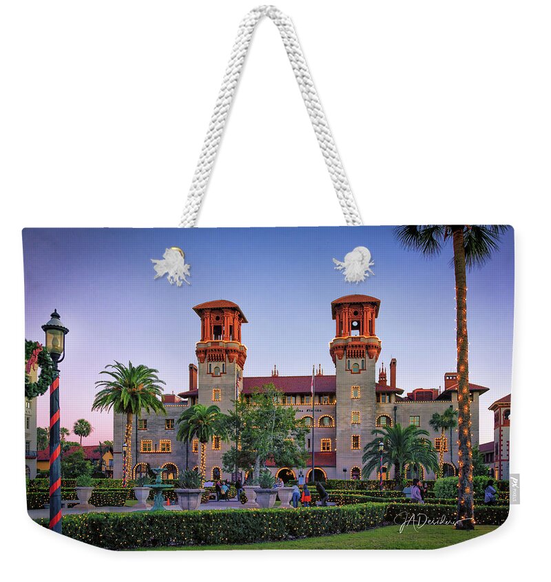 St. Augustine Weekender Tote Bag featuring the photograph Ancient City - Lightner Lights by Joseph Desiderio