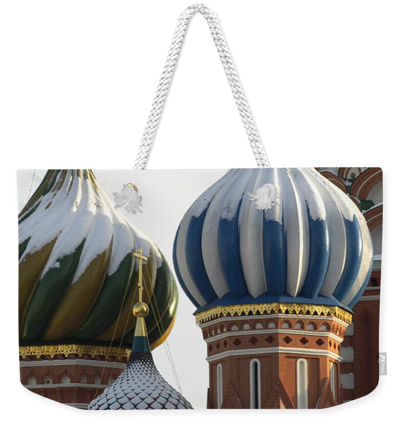 Snow Weekender Tote Bag featuring the photograph St. Basil In Winter by Claudiad