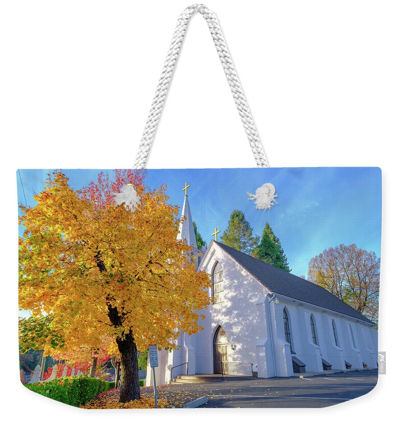 Church Weekender Tote Bag featuring the photograph St. Canice Church by Robin Mayoff