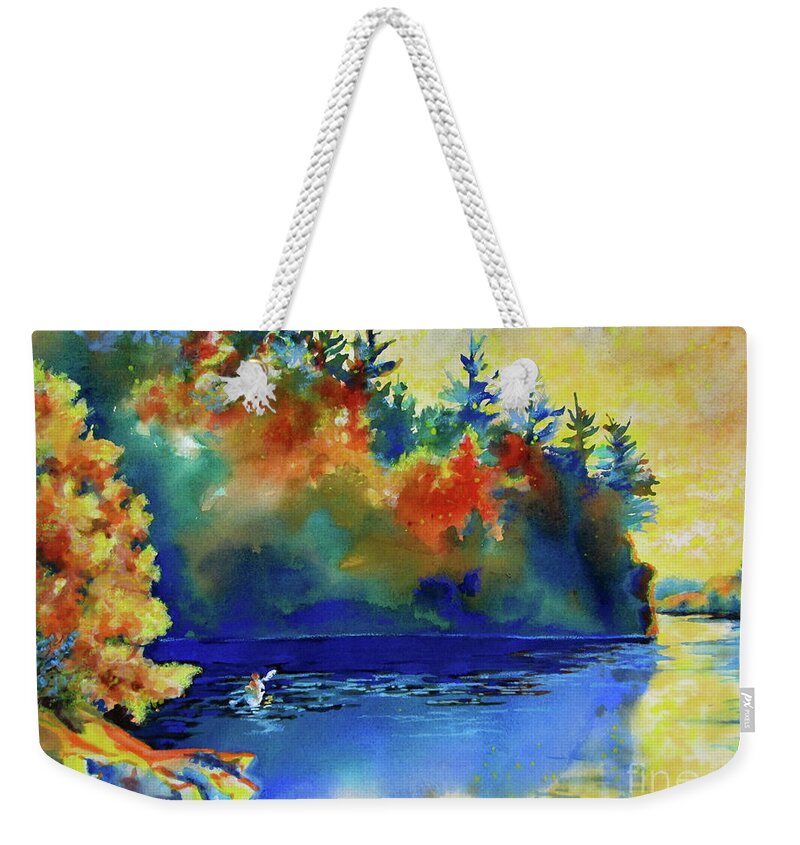 All Weekender Tote Bag featuring the painting St. Croix River Scene by Kathy Braud