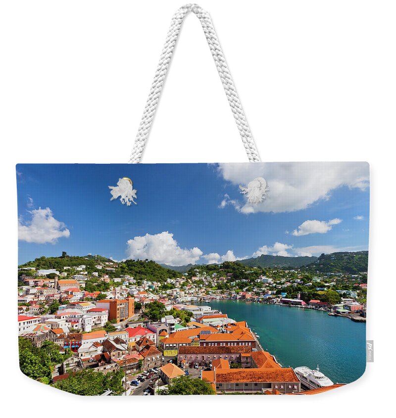 Downtown District Weekender Tote Bag featuring the photograph St. Georges, Grenada W.i by Flavio Vallenari