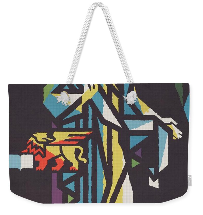Abstract Weekender Tote Bag featuring the painting St. Mark by Joseph Binder