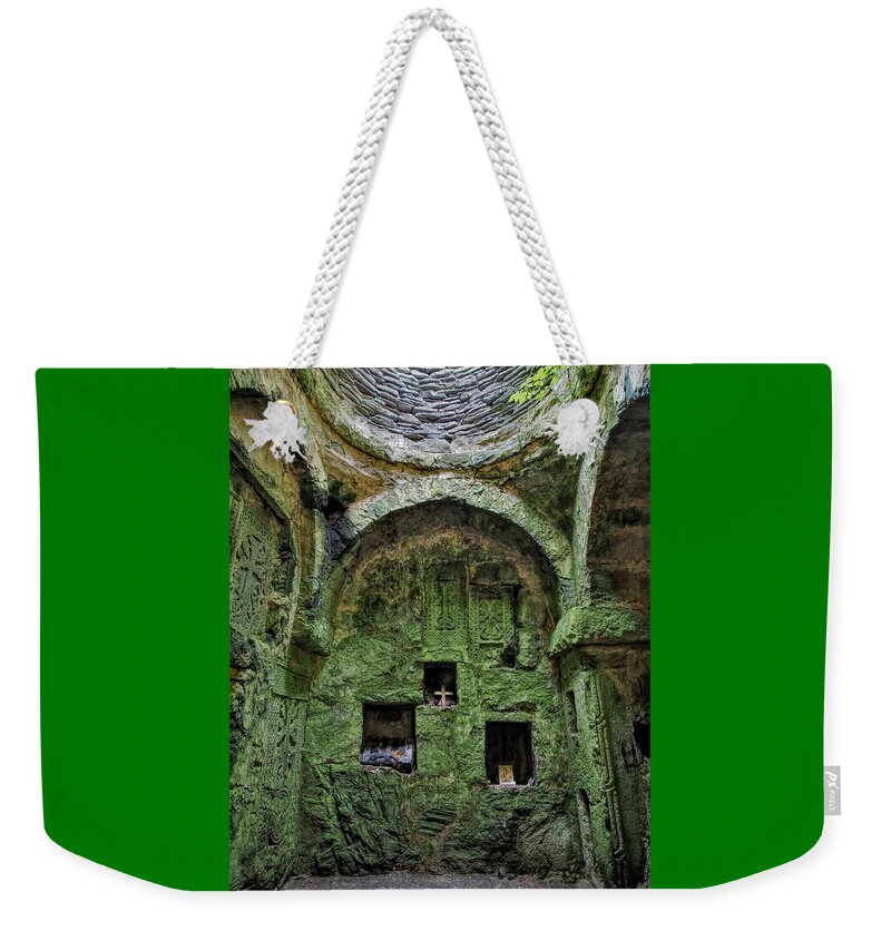 St. Mary's Church Weekender Tote Bag featuring the photograph St. Mary's Church Ruins 13th Century by Bearj B Photo Art