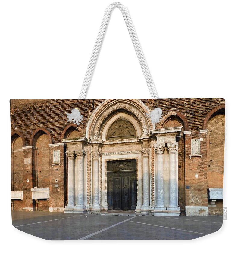 Venice Weekender Tote Bag featuring the photograph St. Paolo's Church by Nina-Rosa Dudy