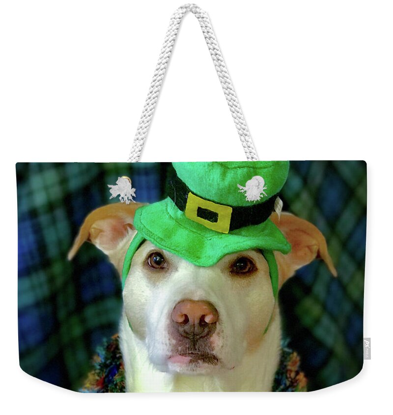 St Patricks Day Weekender Tote Bag featuring the photograph St Pat's Snofie by Lora J Wilson