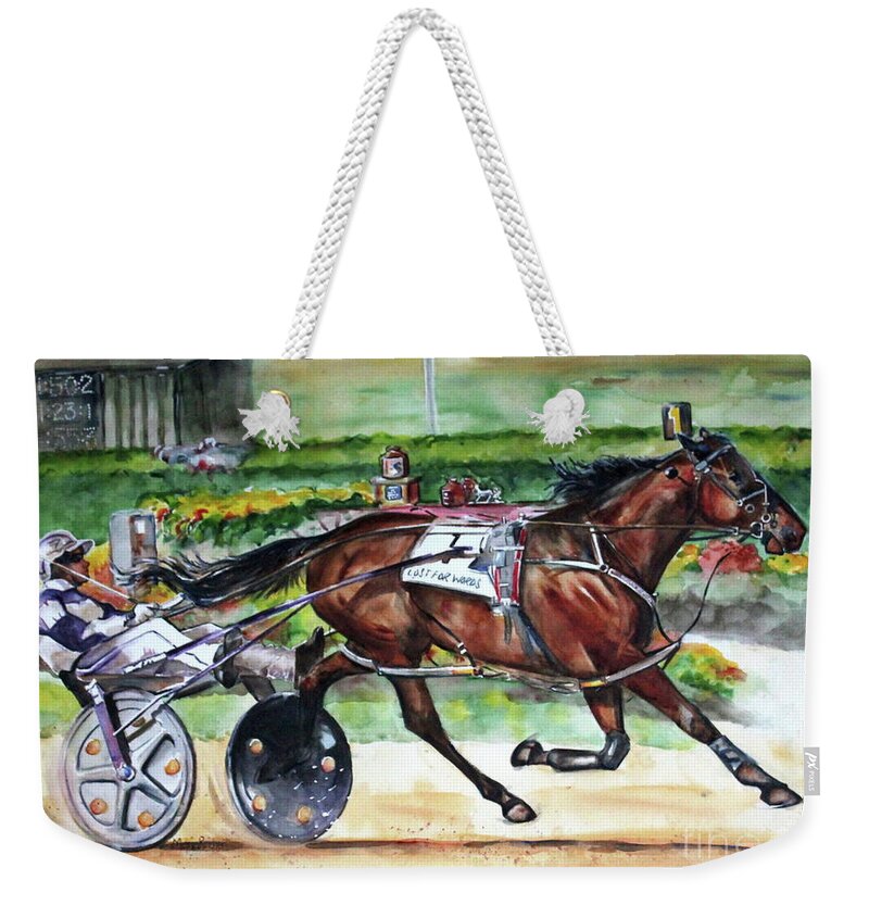Horse Weekender Tote Bag featuring the painting Standardbred Horse by Maria Reichert