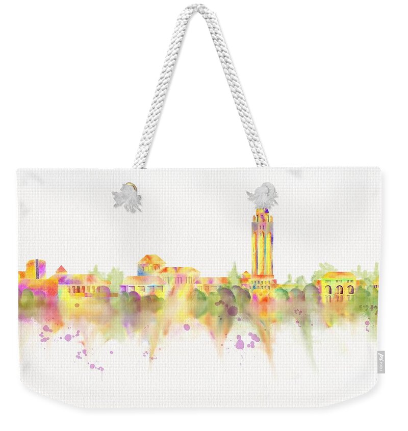 Stanford University Skyline Weekender Tote Bag featuring the painting Stanford University Skyline by Melly Terpening
