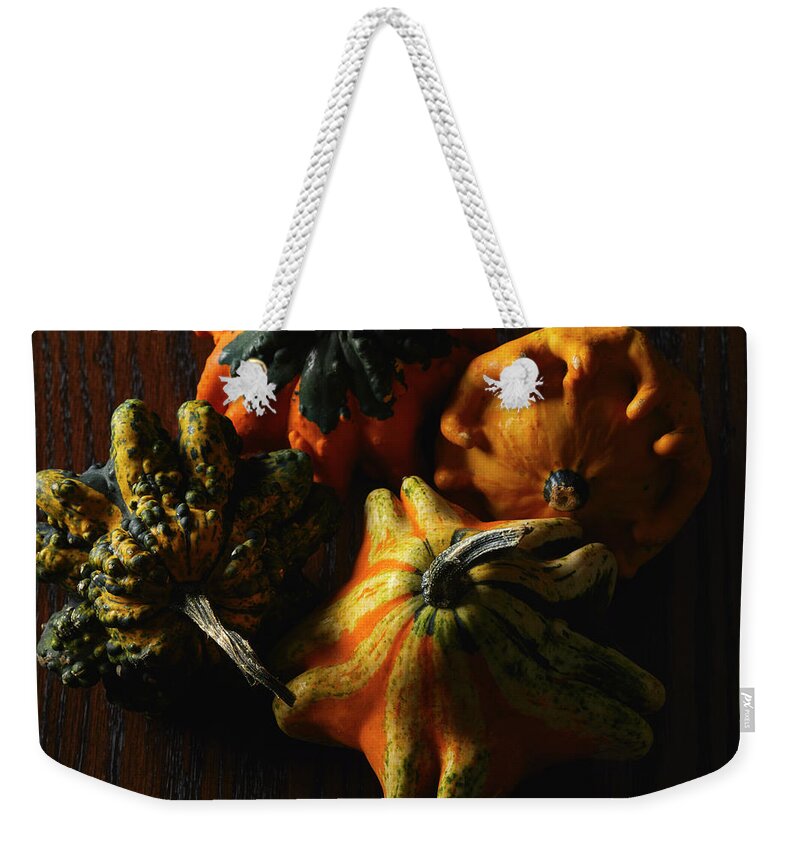 Food Weekender Tote Bag featuring the photograph Star shaped gourds by Cuisine at Home