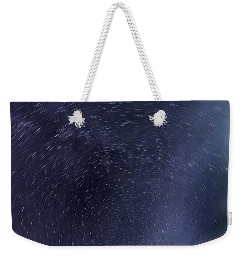 Tranquility Weekender Tote Bag featuring the photograph Starry Sky Over Mount Etna - Volcano by C 2013 Fausto Schiliro' Rubino