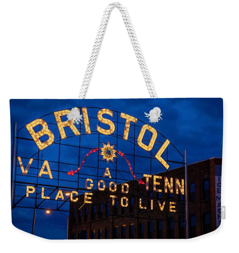 Bristol Tn Weekender Tote Bag featuring the photograph State Line Twilight by Dale R Carlson