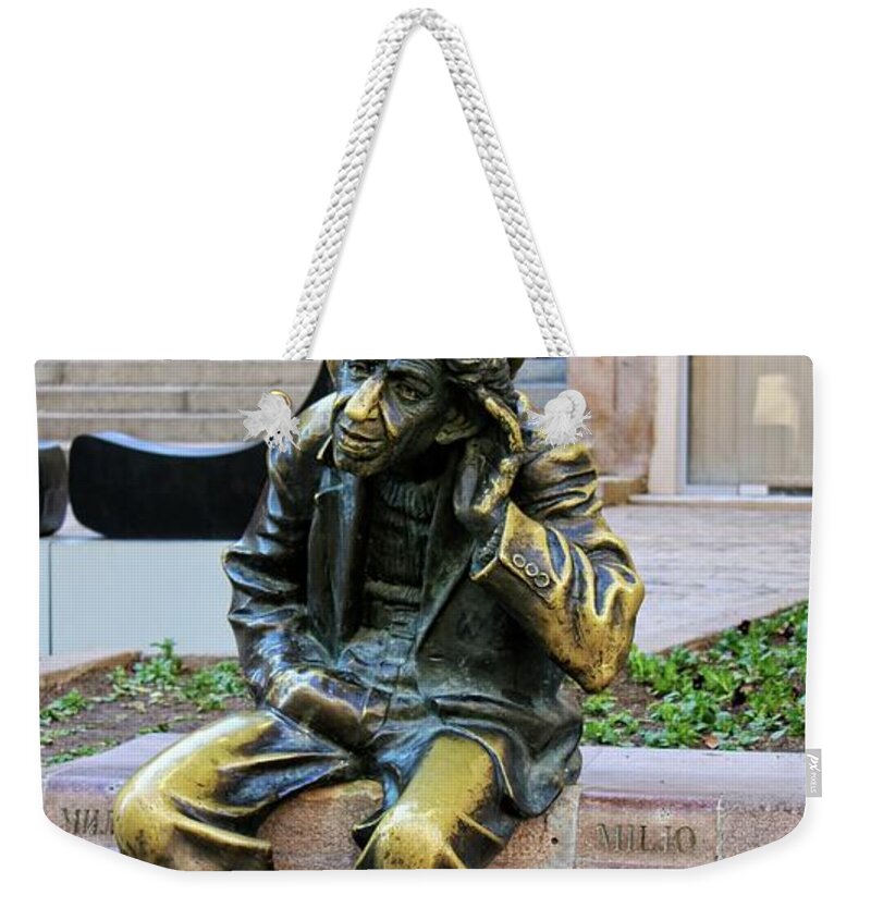 Statue Weekender Tote Bag featuring the photograph Statue in Plovdiv, Bulgaria by Martin Smith