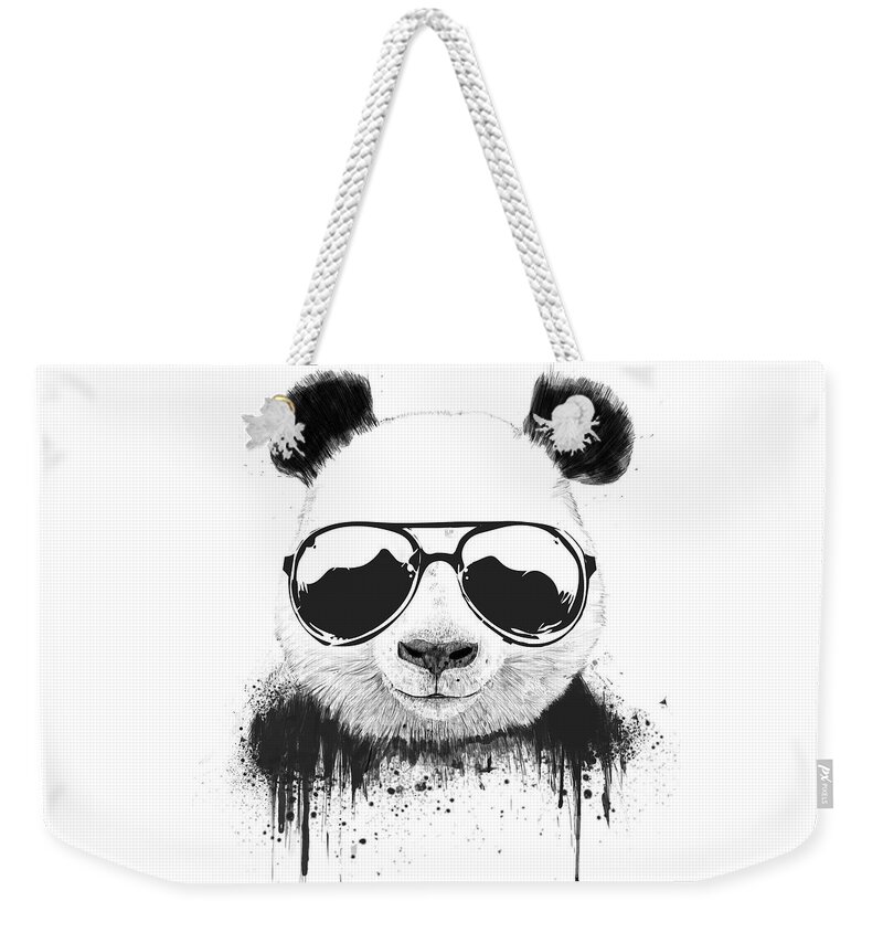 Panda Weekender Tote Bag featuring the mixed media Stay Cool by Balazs Solti