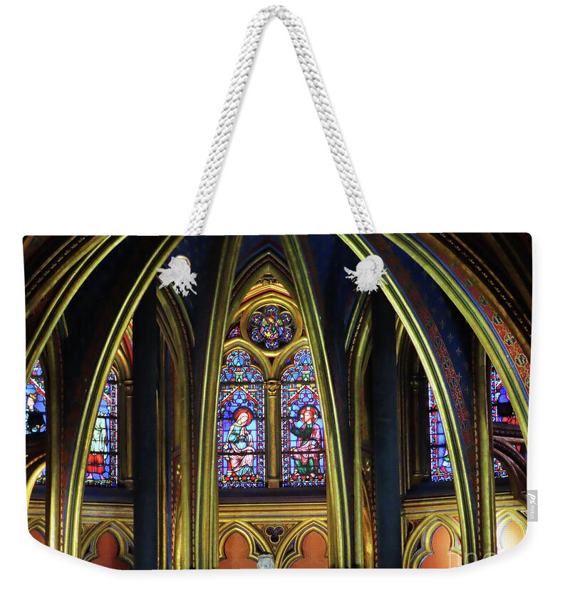 Ste-chapelle Weekender Tote Bag featuring the photograph STE-Chapelle Interior of beautiful Historic Church by Steven Spak