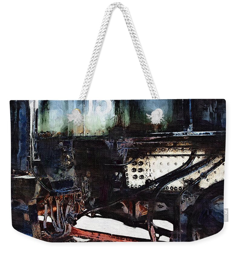 Steam Locomotive Weekender Tote Bag featuring the mixed media Steam Locomotive by Christopher Reed