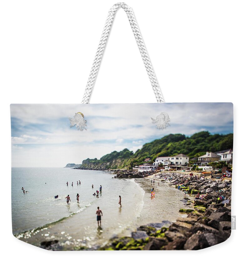 Water's Edge Weekender Tote Bag featuring the photograph Steephill Cove Beach, Isle Of Wight by Property Of Chad Powell