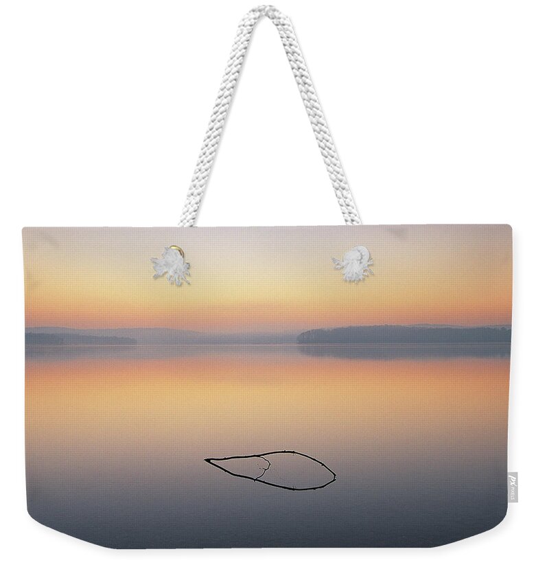Loch Raven Weekender Tote Bag featuring the photograph Stick On Lake, Loch Raven, Maryland, Usa by Tony Sweet