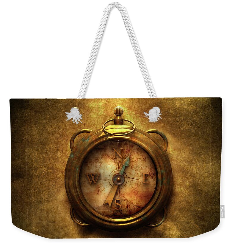 Part Of A Series Weekender Tote Bag featuring the photograph Still Life Of Old Compass by Colin Anderson