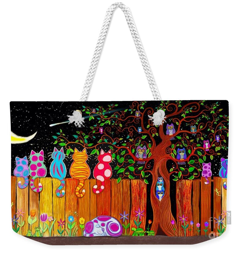 Cats Weekender Tote Bag featuring the digital art Still Moonlighting Together by Nick Gustafson