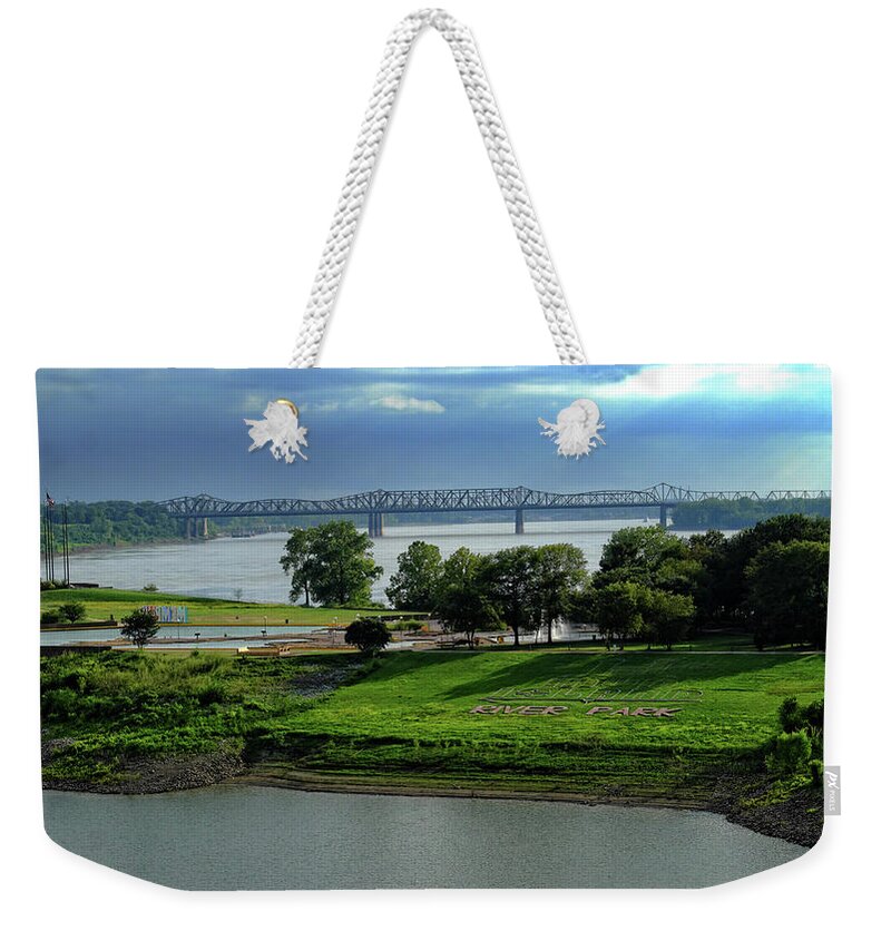 River Weekender Tote Bag featuring the photograph Storms over Mud Island by George Taylor
