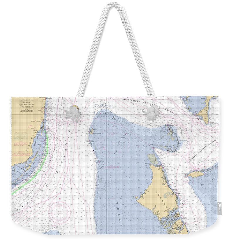4149 Weekender Tote Bag featuring the digital art Straits of Florida, Eastern part NOAA Nautical Chart by Nautical Chartworks