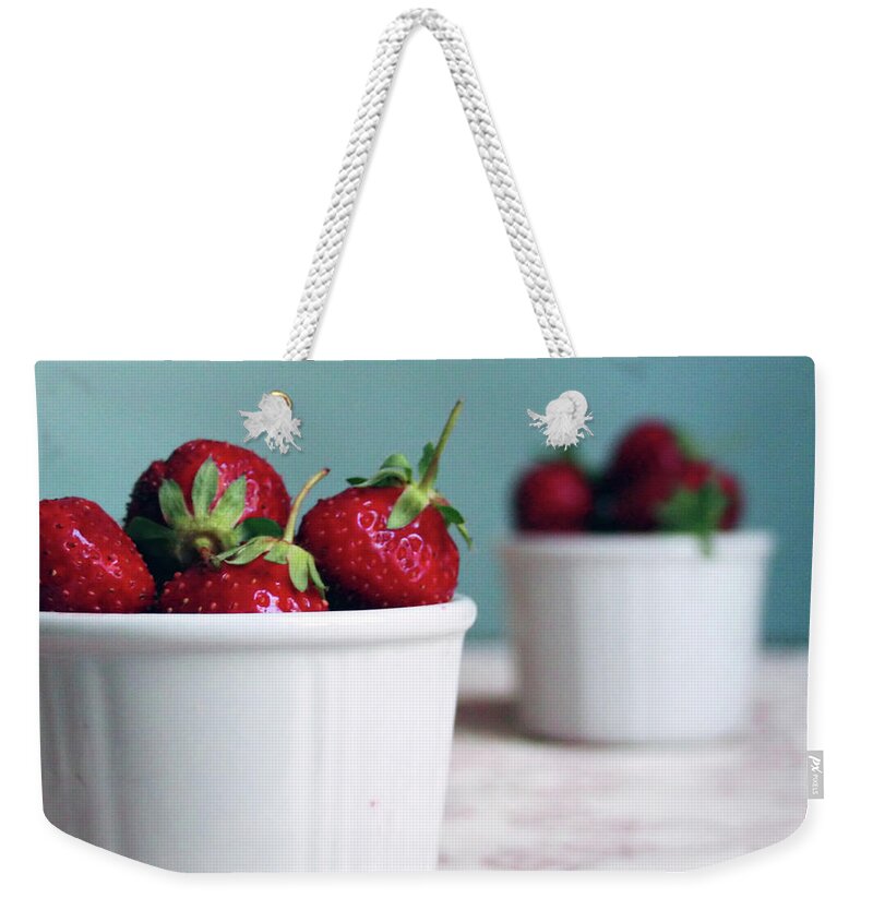 Ravenna Weekender Tote Bag featuring the photograph Strawberries In A Cocotte by Domiziana Suprani