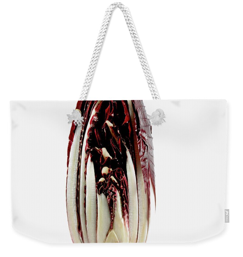 White Background Weekender Tote Bag featuring the photograph Studio Shot Of Cross Section Of Red by David Arky