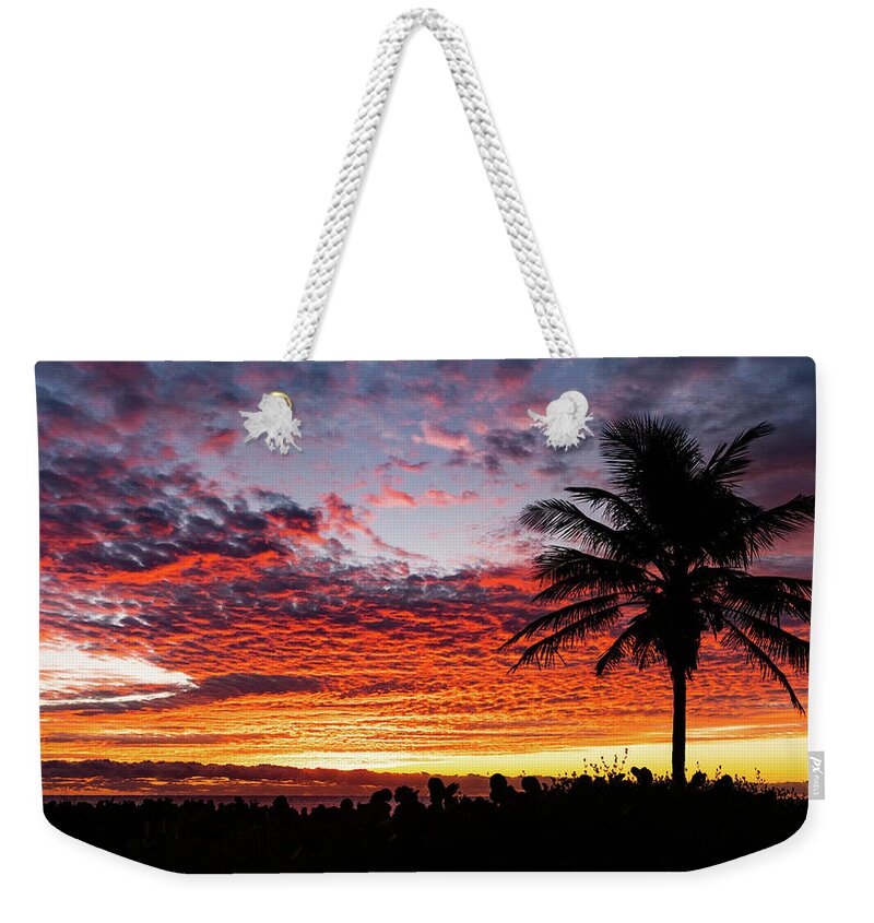 Florida Weekender Tote Bag featuring the photograph Stunning Sunrise Palm Delray Beach Florida by Lawrence S Richardson Jr