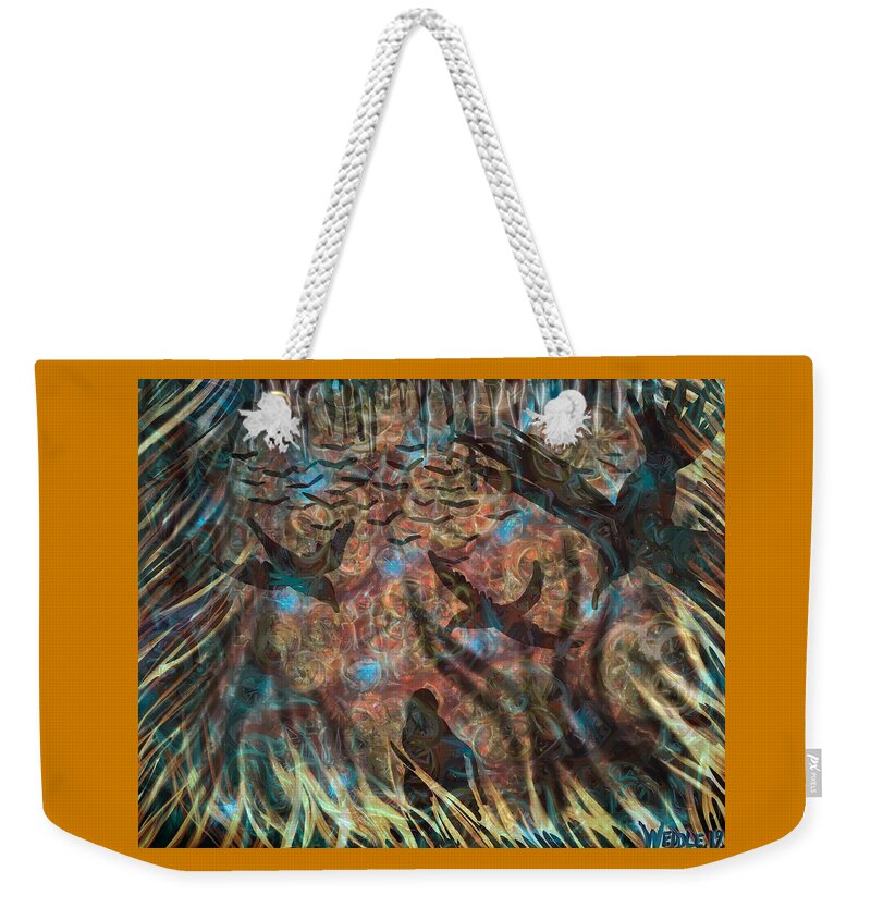 Subconscious Weekender Tote Bag featuring the digital art Subconscious by Angela Weddle