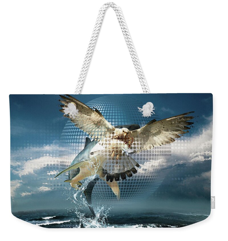 Digital Art Weekender Tote Bag featuring the digital art Subliminal Message or Optical Illusion of Conscious Perception by George Grie