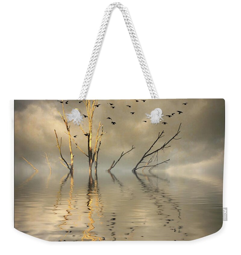 Barren Tree Weekender Tote Bag featuring the photograph Submerged by Peggy Dietz
