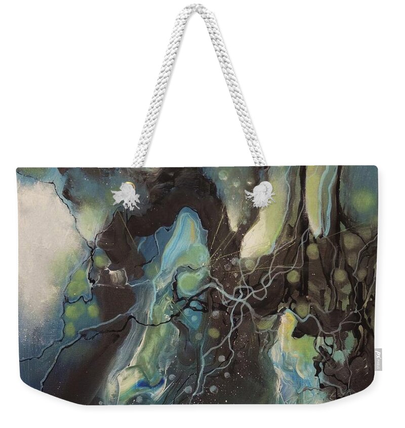 Abstract Weekender Tote Bag featuring the painting Submersion by Tom Shropshire