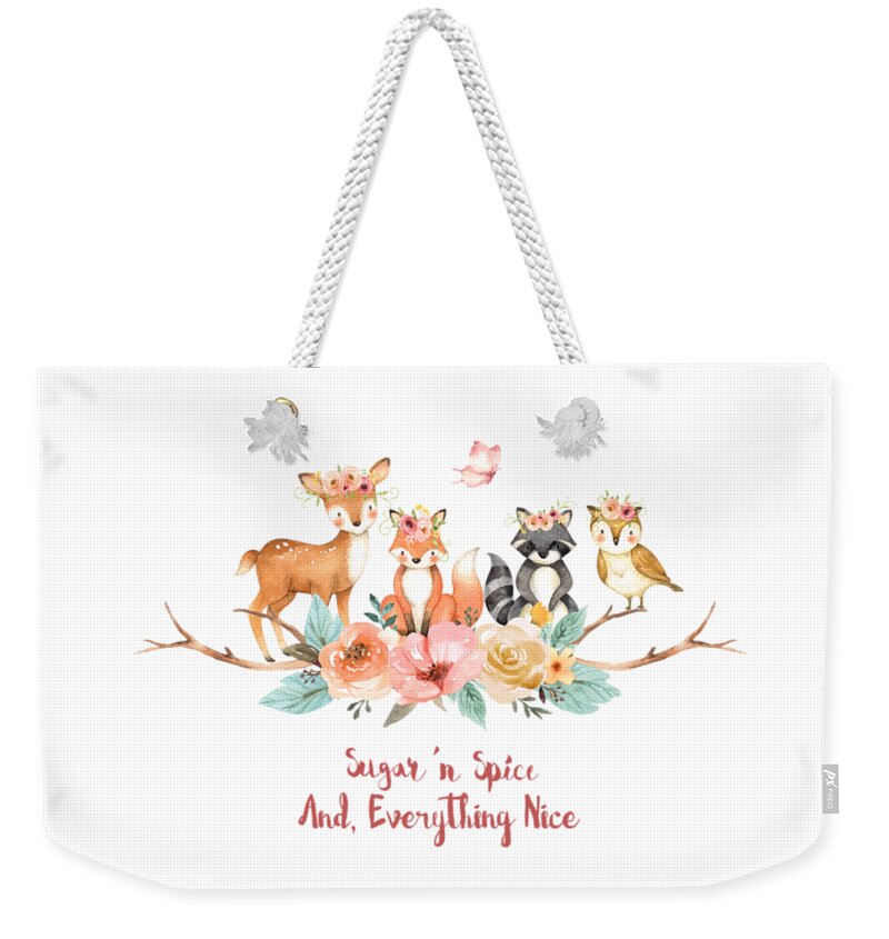 Forest Animals Weekender Tote Bag featuring the photograph Sugar 'n Spice and Everything Nice by Lynn Bauer