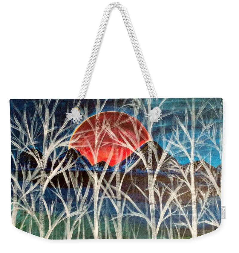Landscape Weekender Tote Bag featuring the painting Summer Dreaming by Raji Musinipally