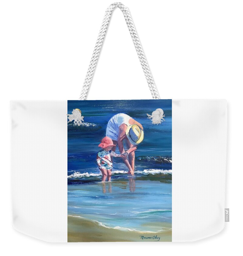 Beach Weekender Tote Bag featuring the painting Summer Hats by Maureen Obey