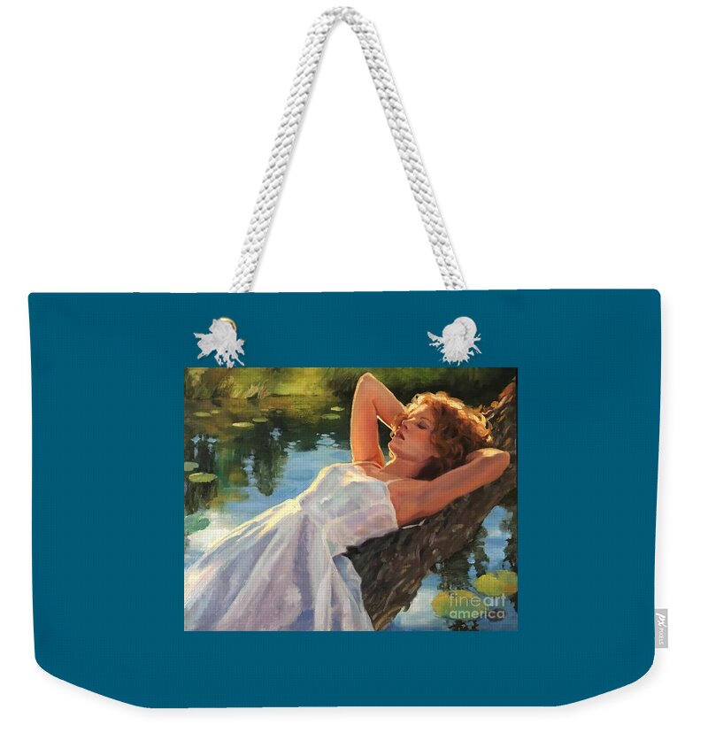 Water Weekender Tote Bag featuring the painting Summer Idyll by Jean Hildebrant
