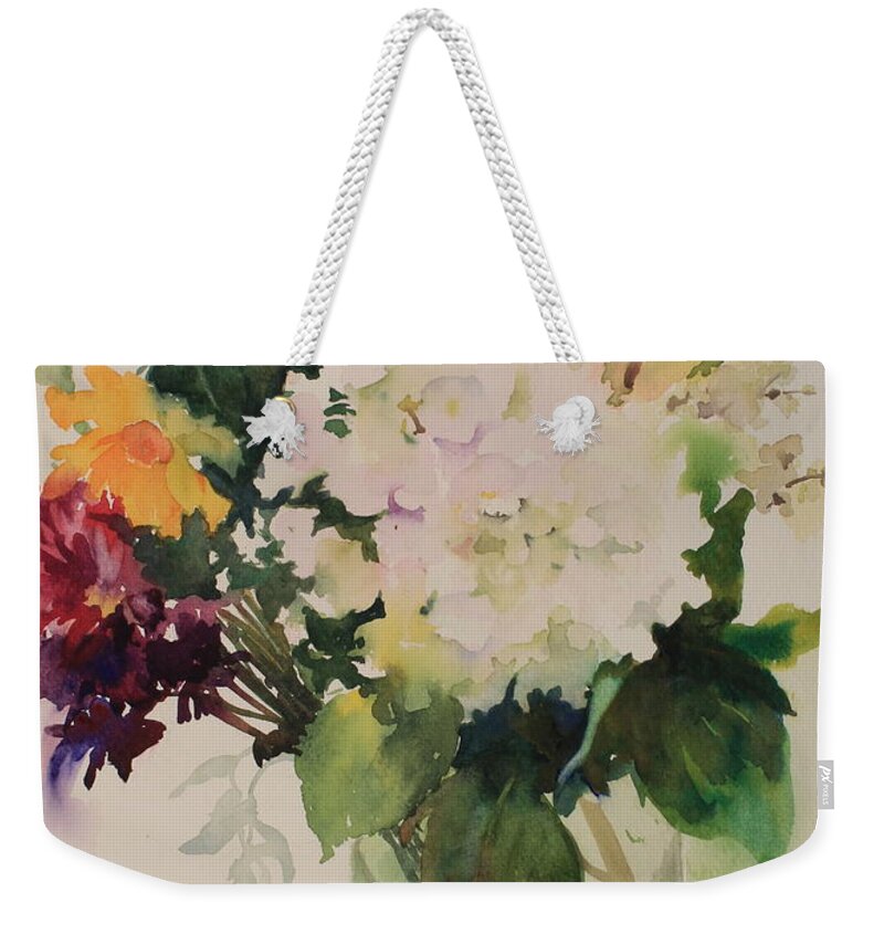 Bouquet Weekender Tote Bag featuring the painting Summer in a Vase by Elizabeth Carr
